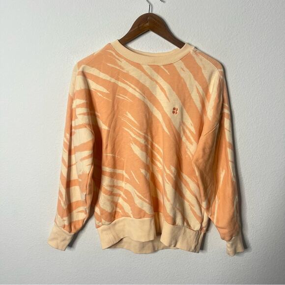 Sweaty Betty London Essentials Sweatshirt Orange Peach Tie Dye Printed Womens S - Picture 2 of 6
